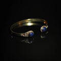 Brass Double Bracelet with Semi-Precious Stones