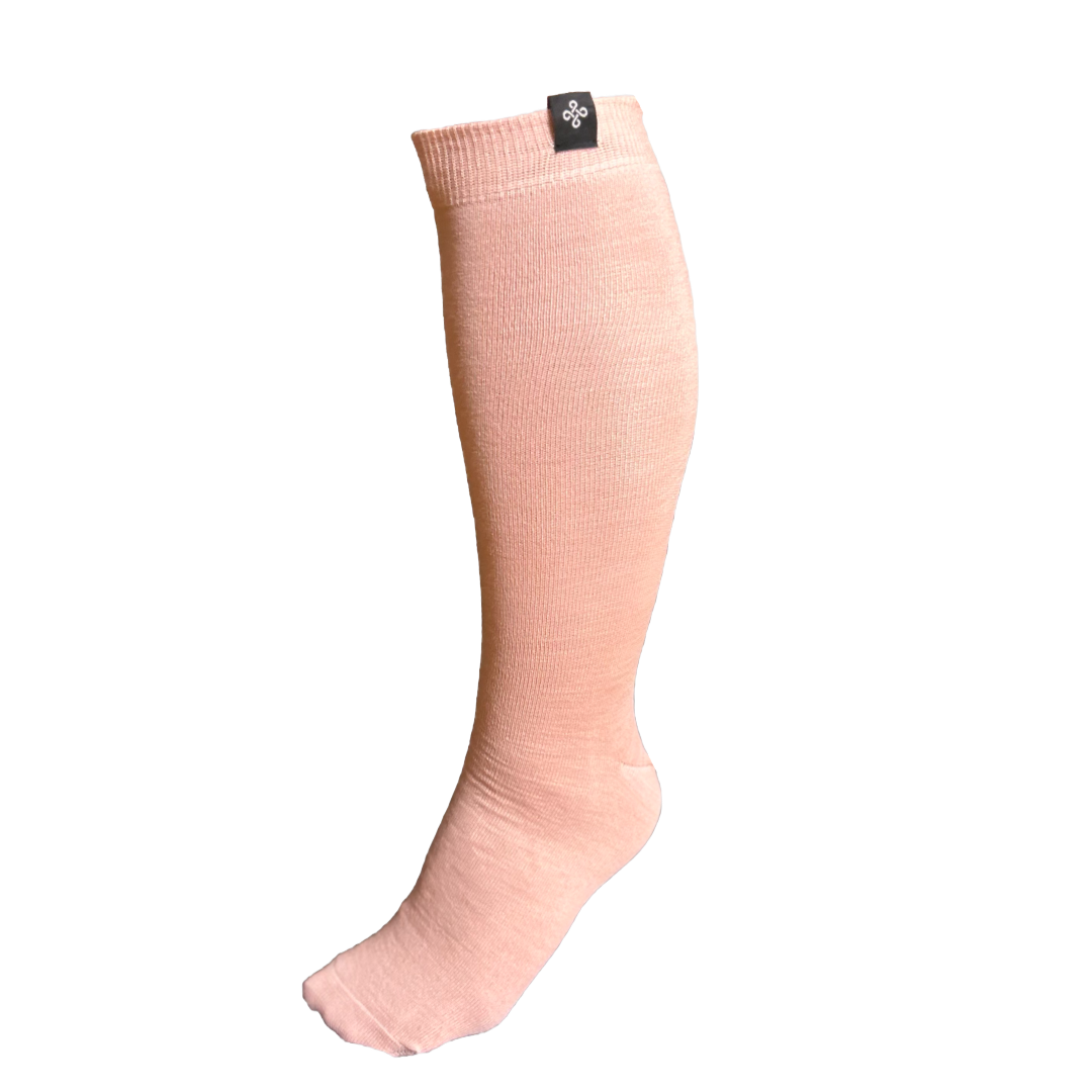Ridstrumpa Freja Merinoull Rosa