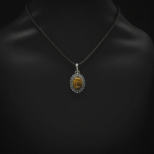 Charm with Semi-Precious Stone, Tiger's Eye